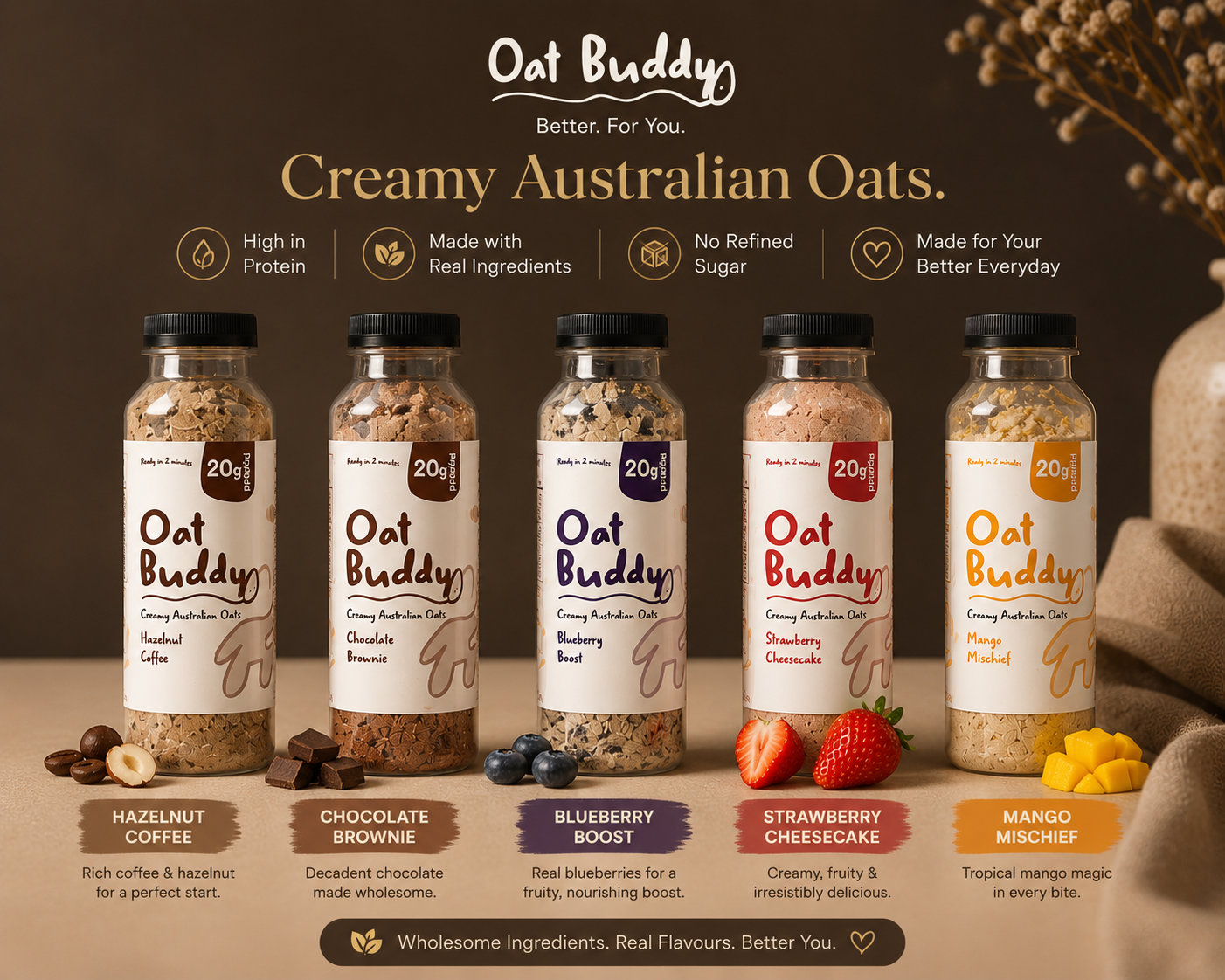 5 flavours of Creamy Australian Oats